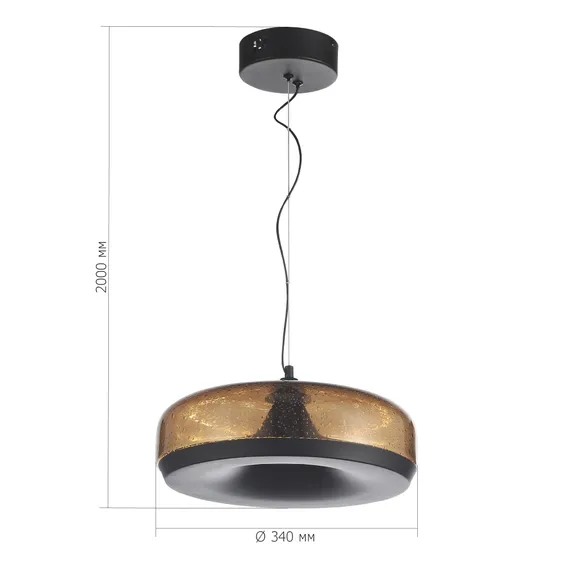 SL6014.603.01 Светильник подвесной ST-Luce Черный/Коричневый, с пузырьками LED 1*42W 3000K RIPPLE