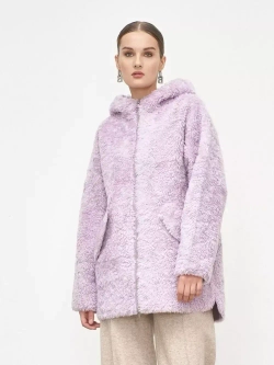 Шуба из шерсти чебурашка тедди, розовая, SilverFox