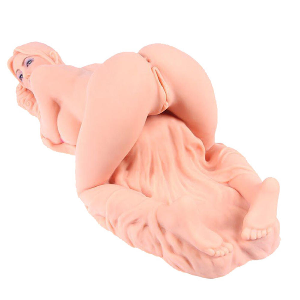 Телесный вибромастурбатор с двумя любовными отверстиями Kokos Valentina Auto