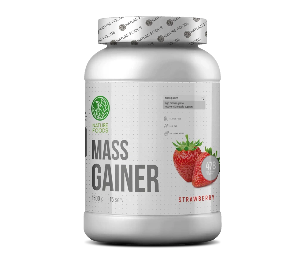 Гейнер Nature Foods Slow Carb Gainer 1000 г клубника