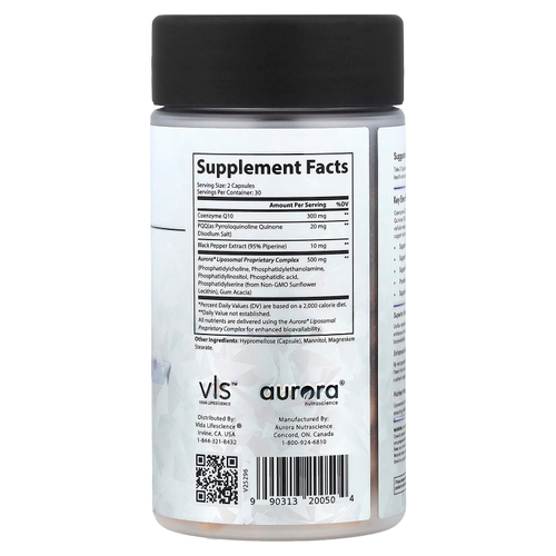 Aurora Nutrascience, коэнзим Q10 / PQQ, 60 капсул