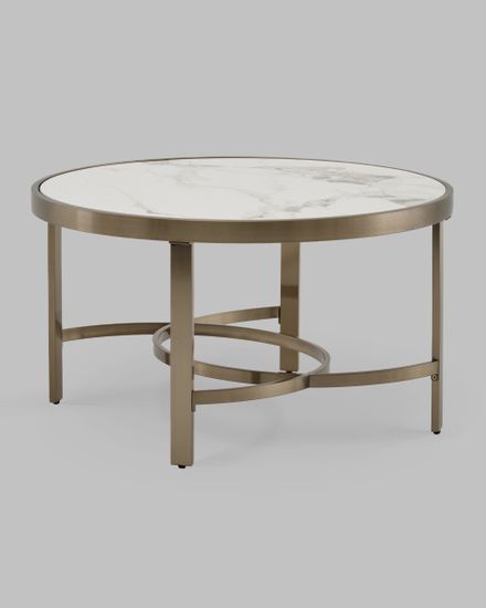 Журнальный столик Адриана 80*80 см светлая керамика