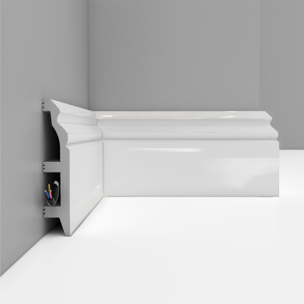 Плинтус DECOMASTER D232-114 (100*22*2400мм) белый глянец