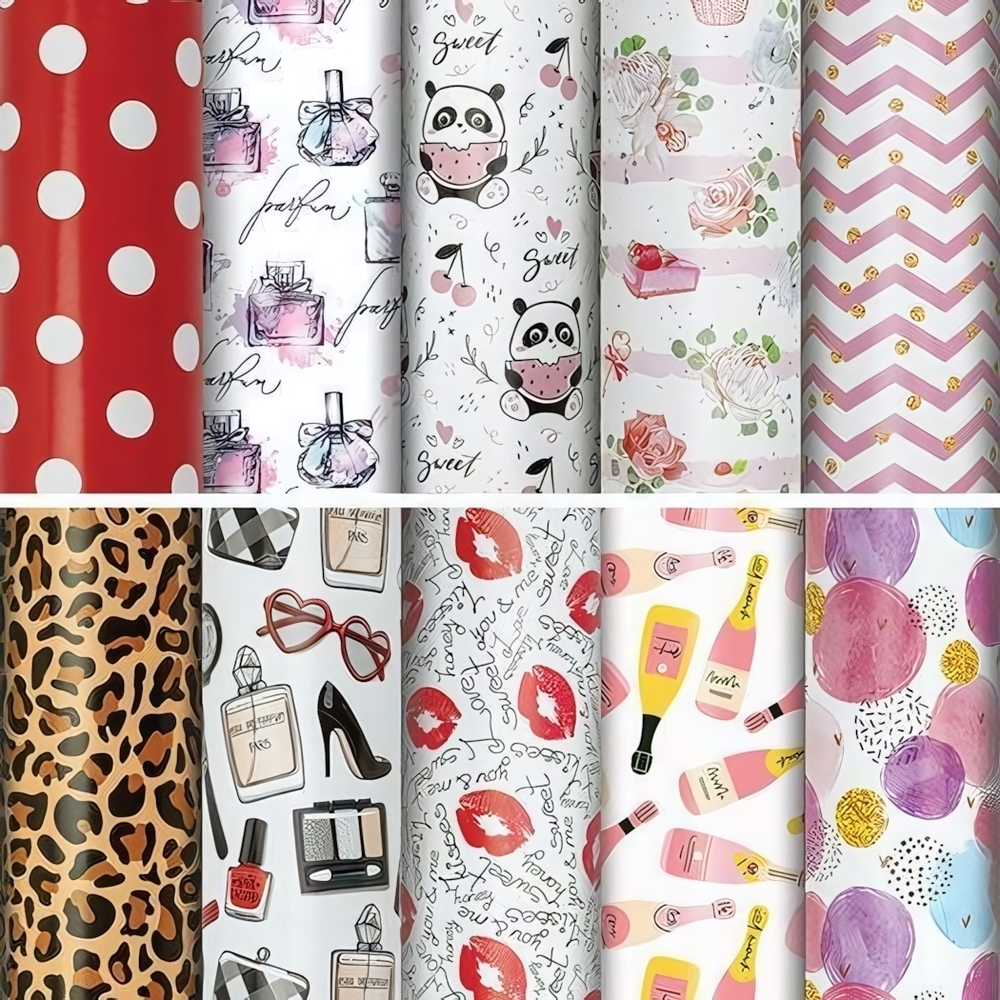 Бумага упаковочная 70x100см. "For Women" 10 дизайнов в ассорт. (Золотая сказка)