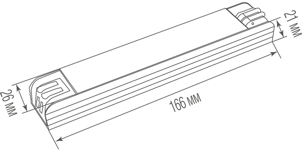 Блок питания для светильников Light Wave,  DC48В 50Вт 1.25А IP20,  размер 170х26х22мм