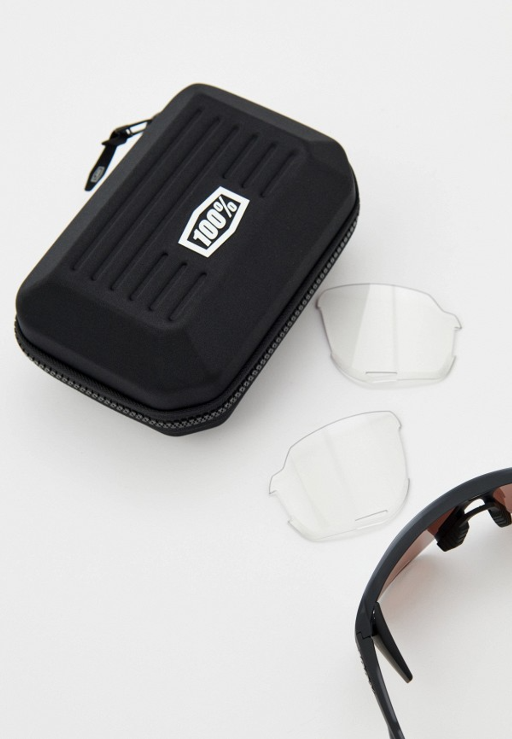 Спортивные очки с диоптриями 100% Norvik / Soft Tact Crystal Black / HiPER Crimson Silver Mirror Lens