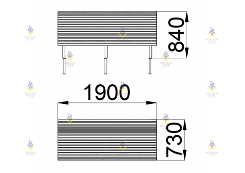 Скамья парковая на металлическом основании со спинкой