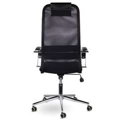 Кресло офисное BRABIX "Pilot EX-610 CH" premium, хром, ткань-сетка, черное, 532417