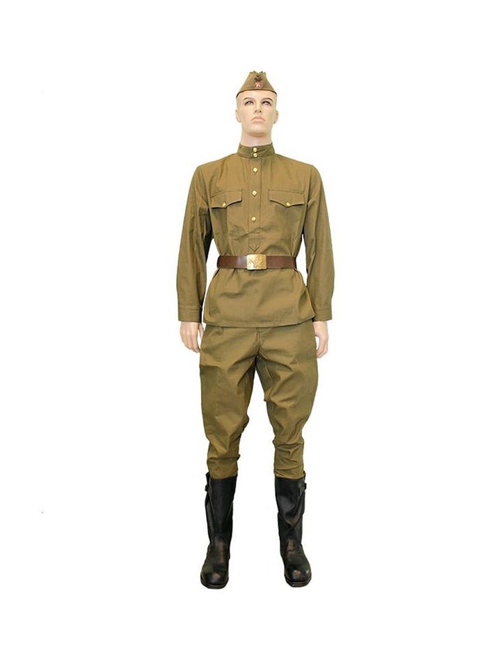 Форма РККА мужская комплект с пилоткой и ремнём