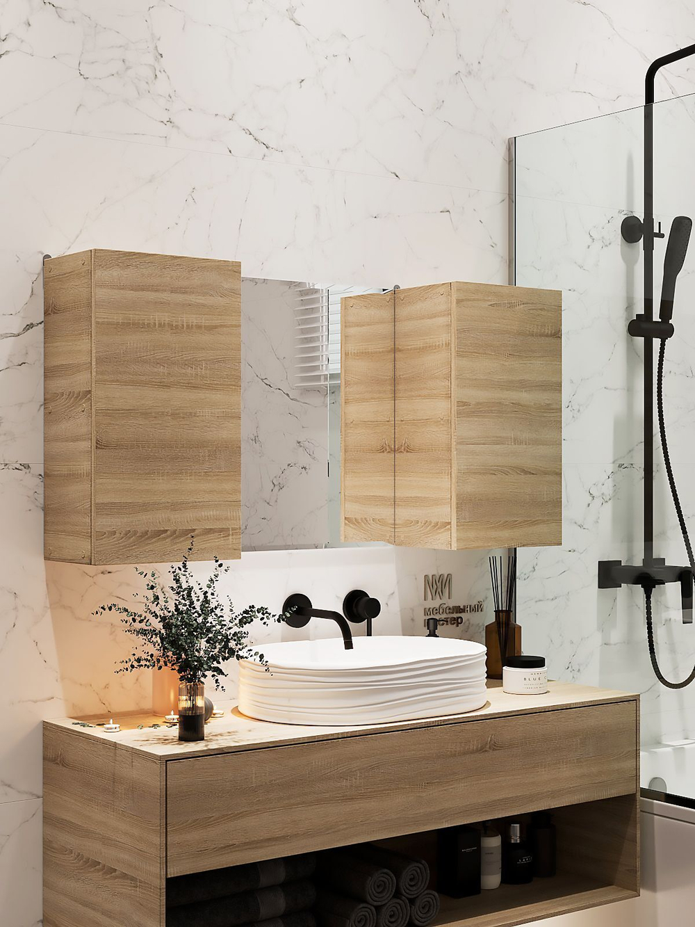 Шкаф универсальный навесной HOME Simple 54*20*30 Черный