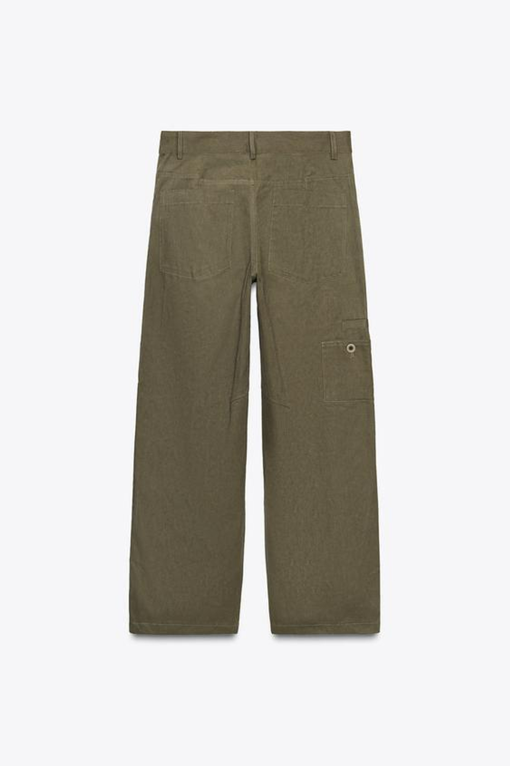 ZARA БРЮКИ-КАРГО BALLOON, ТЕМНЫЙ ХАКИ