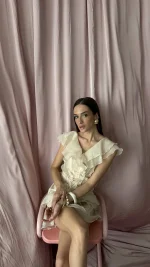 Платье короткое Флёр цвет, Молочный