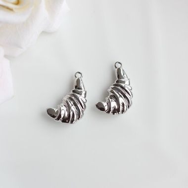 Подвеска Круассан 23*13 мм, родий, П989