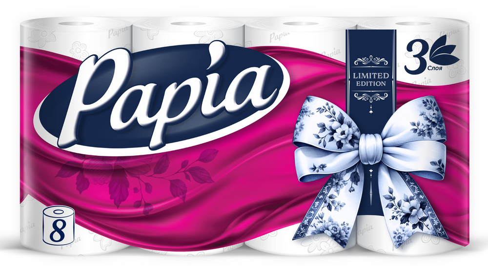 Papia туалетная бумага 3сл 8шт