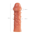 Реалистичная удлиняющая насадка 16,5см с дополнительной стимуляцией Kokos Penis Sleeve 001 L Size