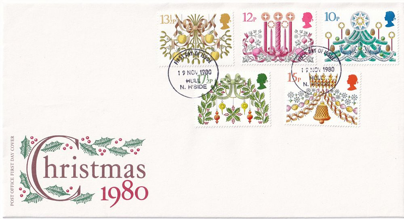 Конверт Первого дня Великобритании от 19 ноября 1980 года с пятью марками и спецгашением