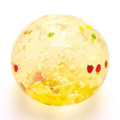 Лизун шар 7 см с шариками и фруктами внутри 4 цвета микс пак