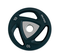 Диск олимпийский полиуретановый 10 кг OKPRO серый лого