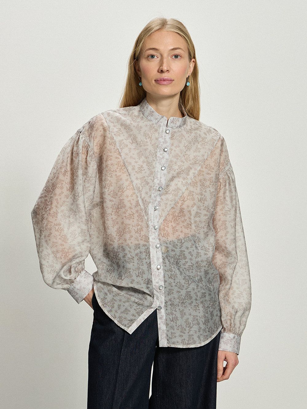 Рубашка кантри голубая