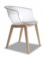 Кресло прозрачное Scab Design Natural Miss B Antishock, натуральный бук, прозрачный