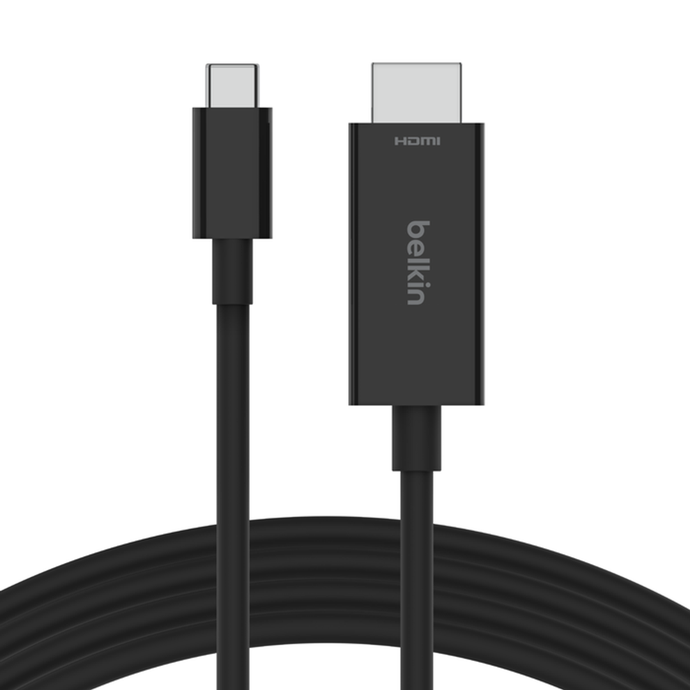Кабель-адаптер Belkin Connect USB-C — HDMI 2.1 (2 м) (AVC012) Пассивный кабель. Разрешение — до 8K 60 Гц и 4K 144 Гц. Есть поддержка HDR10+