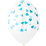 Шар латексный 35см Сердца (Прозрачный)