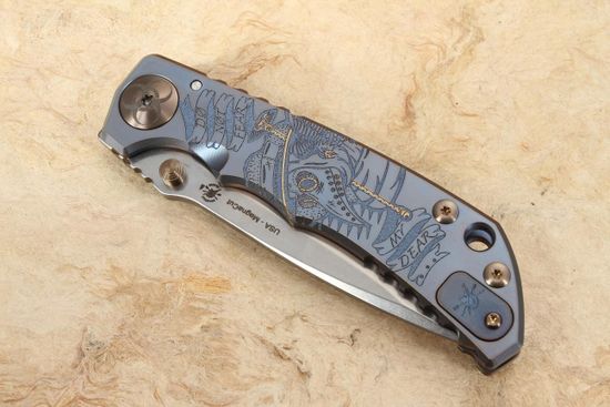 Нож Spartan Blades Harsey Plague Doctor, сталь S45VN, рукоять - голубой титан