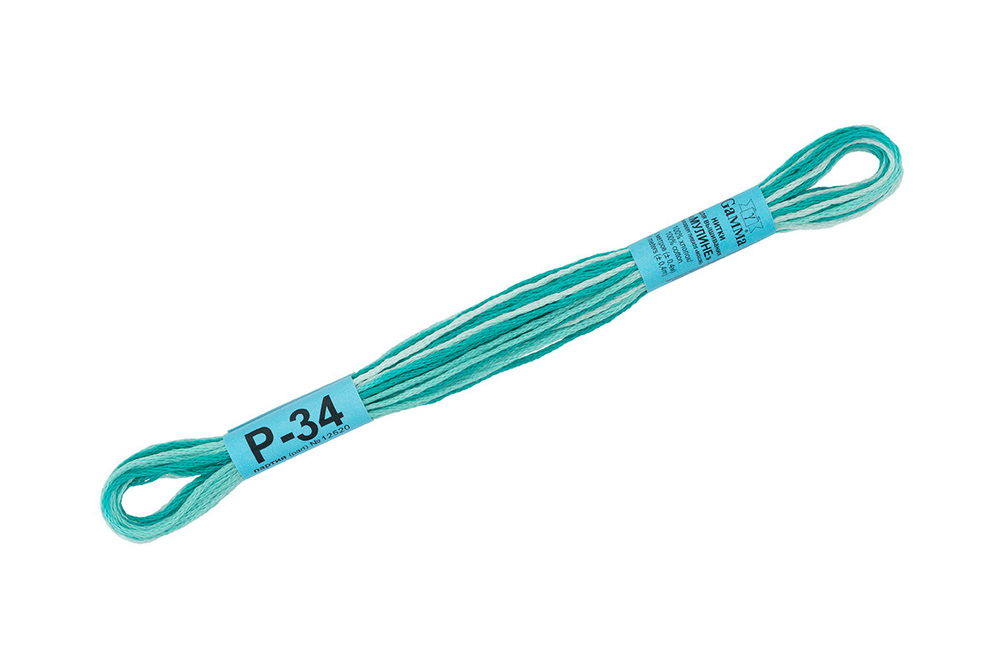Мулине "Gamma" меланж, 8 м, 100% хлопок, № Р-34