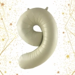 Шар фольгированный 32'/81см «Цифра «9» (молочный)