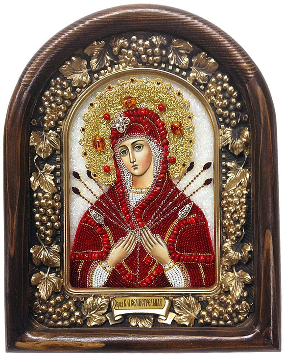 Икона Пресвятая Богородица Семистрельная бисер