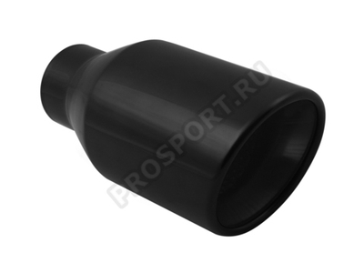 Насадка на глушитель скошенная черная (черное анодирование) длина 215мм посадочный диаметр 58мм