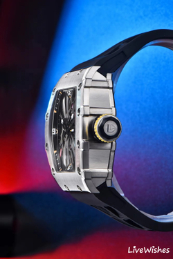 Часы наручные кварцевые скелетоны ПРЕМИУМ PAGANI DESIGN на силиконовом ремешке, черный W10320-01