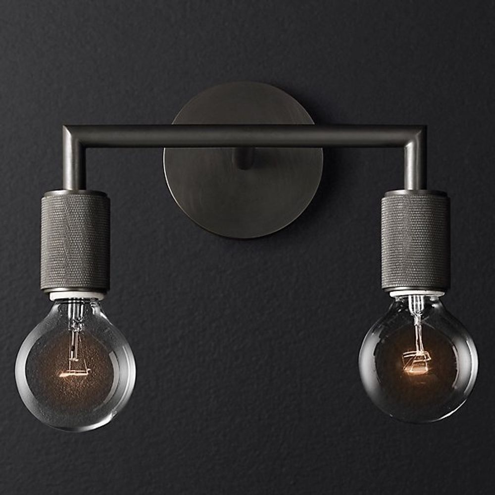 Бра Rh Utilitaire Double Sconce Black By Imperiumloft