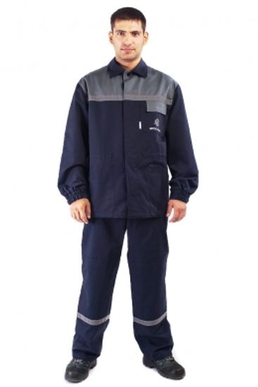 Костюм "Энергетик" полукомбинезон (синий/серый)