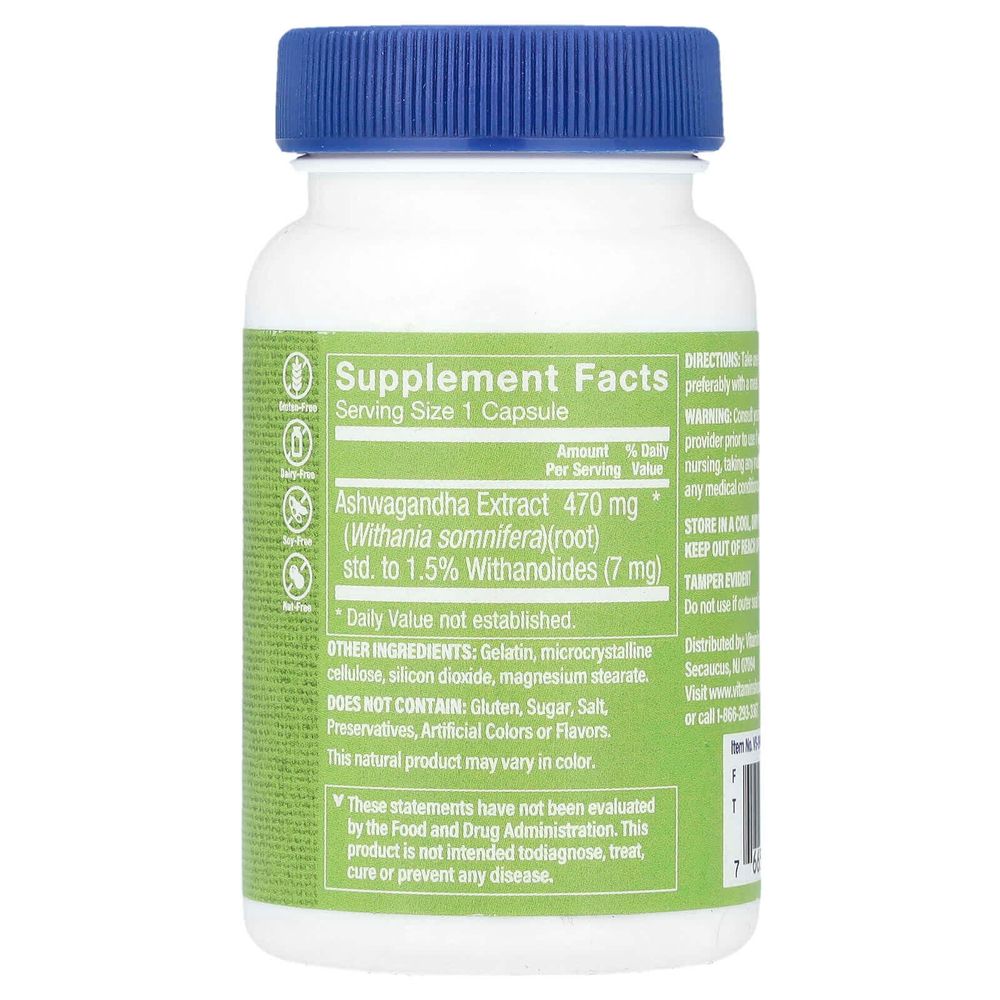The Vitamin Shoppe, Экстракт ашваганды, 470 мг, 60 капсул