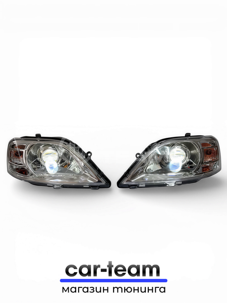 Фары на Лада Ларгус передние с Bi LED модулями 3.0 дюйма, хром маска (под ключ)