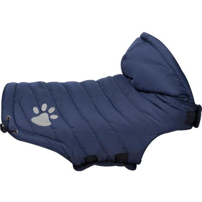 Попона с капюшоном, A: 40 см B: 39,5-45 см C: 51,5-57,5 см, ПЭ/флис/ПЭФ наполнитель, синий, Flamingo