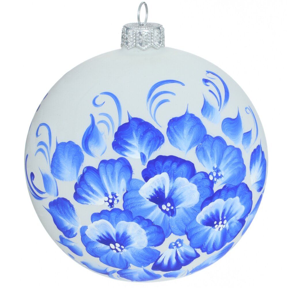 GAEM Украшение новогоднее Шар "Гжель Белая", D10см, L10 W10 H10 см, 3в.