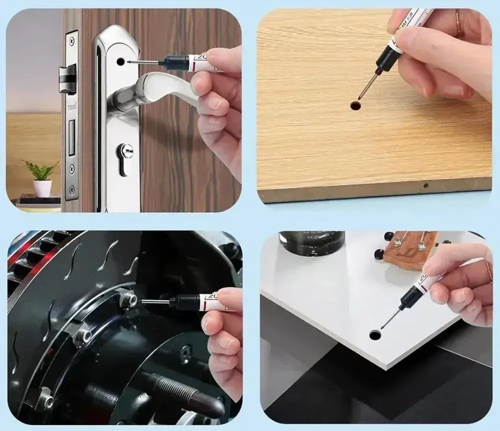 Маркеры строительные разметочные с длинным наконечником длиной 20мм, цветные 5 шт.