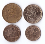Набор из 4-х монет (10, 25, 50, 100 рублей) Шпицберген 1993 г.