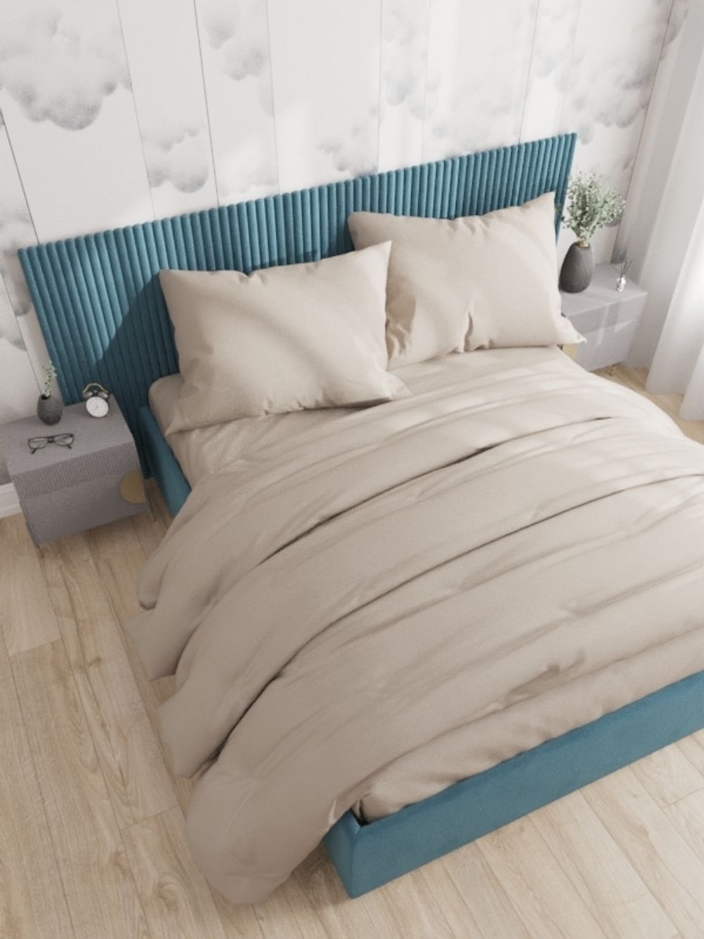 Простынь Simple House "Котики (полисатин компаньон)" 150х215 см