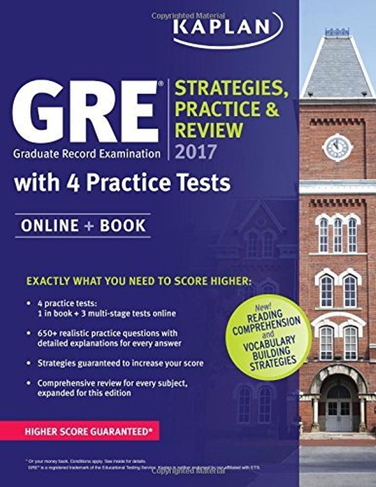 GRE 2017 Strategies, Practice &amp; Review With 4 Practice Tests