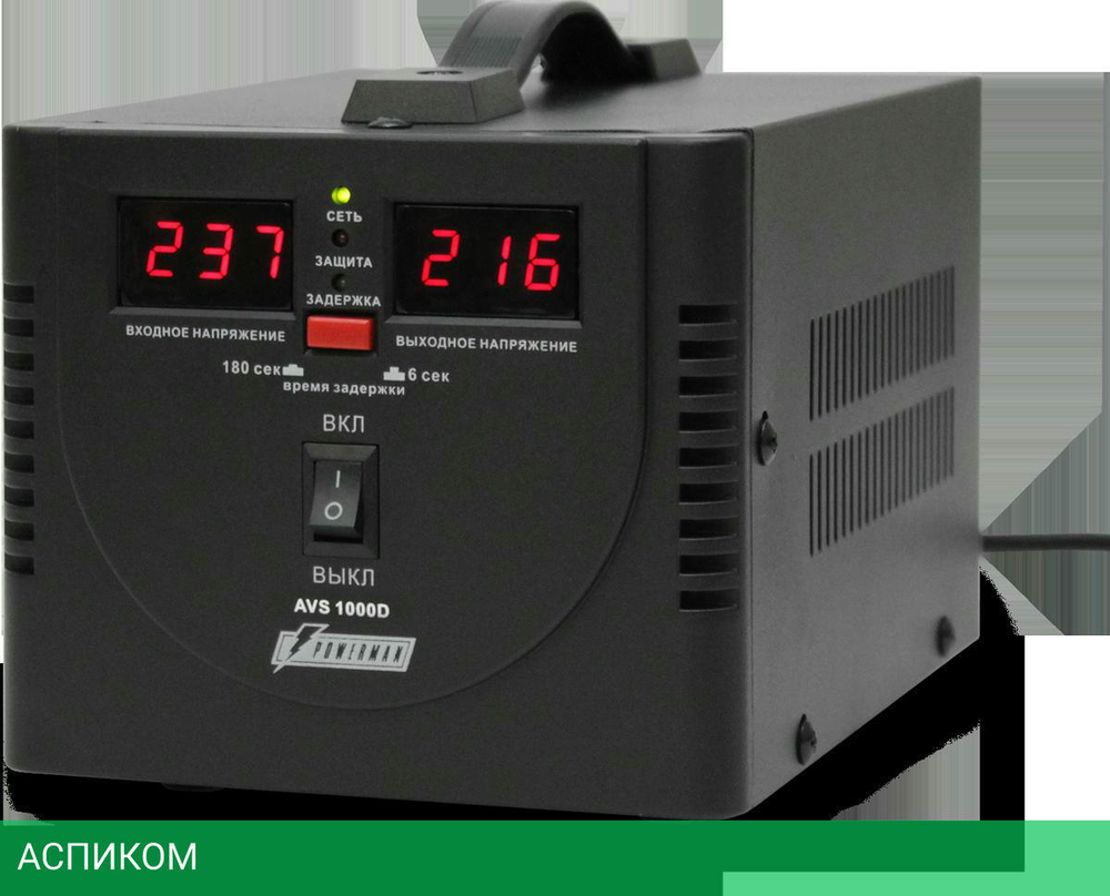 Стабилизатор напряжения PowerMan AVS 1000D Black