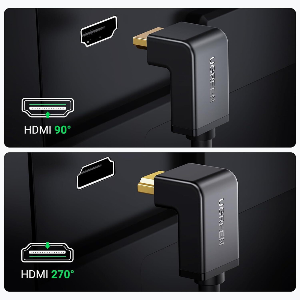 Кабель HDMI - HDMI 90°, 2m UGREEN 10173