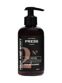 Мужской шампунь-гель 2 в 1 для волос и тела №2 300 мл PRESS PGPRM2001