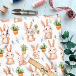 Ткань премиум шифон забавные зайки