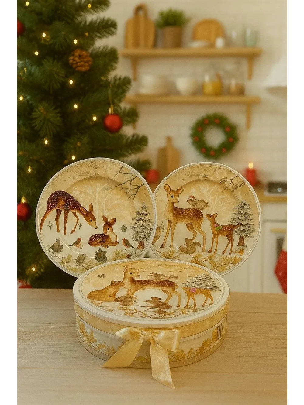 Новогодние подарочные тарелки 2шт