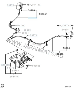 Трос ручника / Трос стояночного тормоза / Mitsubishi Lancer X, -RH, правый / RVLT-4820A050