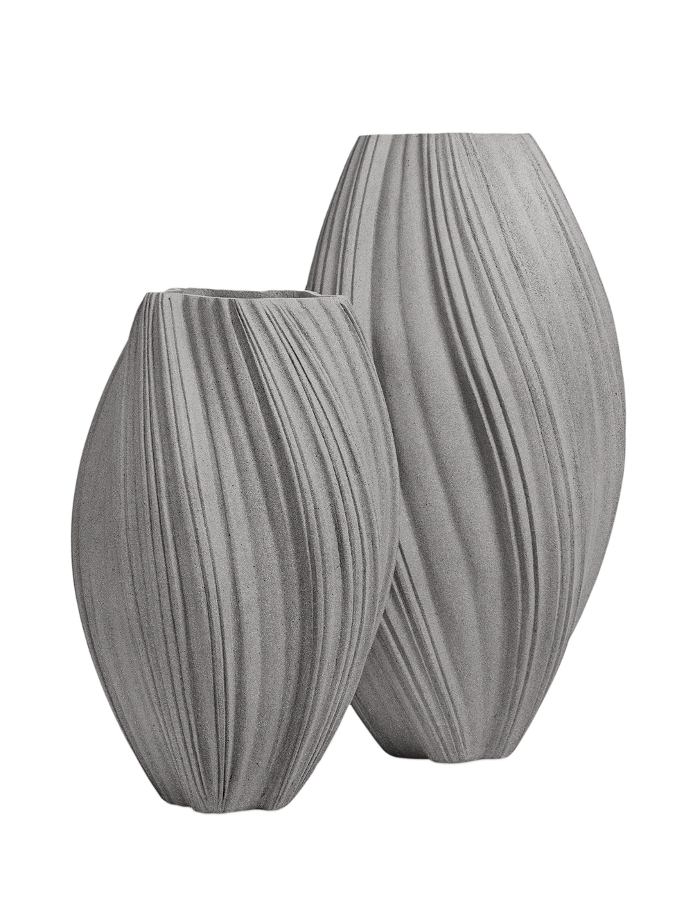 Кашпо-ваза TREEZ Effectory Dune Высокая дизайн-ваза Дымчато-серый песок д-30 см, в-52 см 1/1