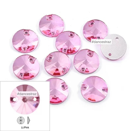 Стразы пришивные, Rivoli, Light Pink, A3-P28, 14mm, (36 ea/pkg), (F2)